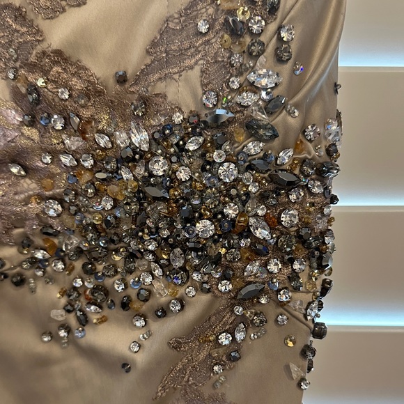 VINTAGE Mandalay (2007) Beaded and Lace Midi Dress in Tan - Picture 7 of 13